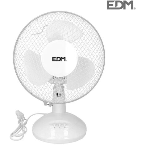 Ventilatore da tavolo Colore bianco potenza 25w pale ø23 27x24x36cm EDM (1/3)