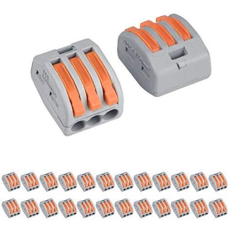 Striscia di connessione elettrica rapida, 3 poli, 4 mmØ, 32 A, 24 unità (1/2)