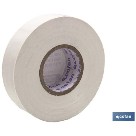 Nastro Isolante 180 Micron Bianco 19mmx20 Metri