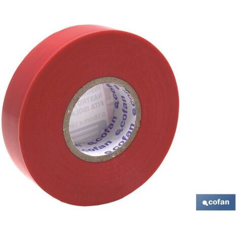 Nastro Isolante 180 Micron Rosso 19mmx20 Metri
