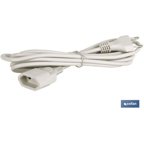 Prolunga Bipolare 10a250v Spikeø4 Cavo 3m Bianco