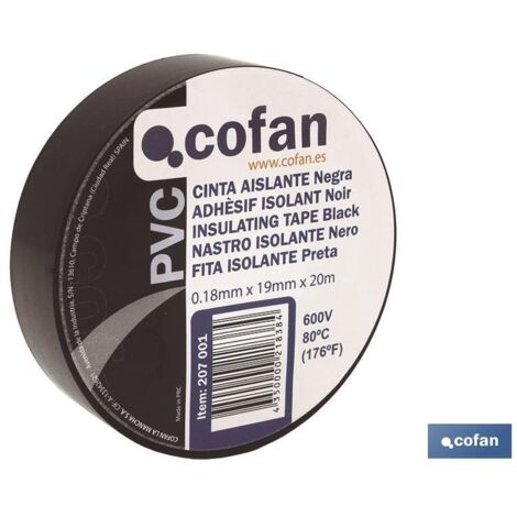 Nastro Isolante 180 Micron Nero 19mmx20 Metri
