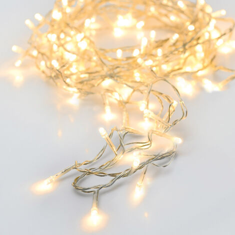 Ghirlanda multifunzione a batteria 24 LED Cavo trasparente Luce bianca calda 2,30 m (1/2)