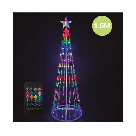 Albero LED intelligente tramite bluetooth e telecomando Kiondo 1.5M 24  funzioni RGB IP44