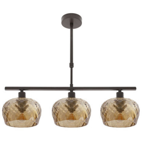 Lampada Stela 3xe14 marrone regx55x13 cm con paralumi in cristallo tagliato ambar (1/2)