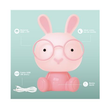 Luce notturna per bambini LED Bunny 2,5W Rosa