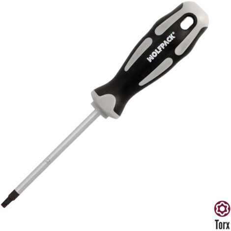 Cacciavite Torx antimanomissione Acciaio S2 Manico TPR bimateriale. Misura T20 x Ø 5,0 x 75 mm. (1/5)