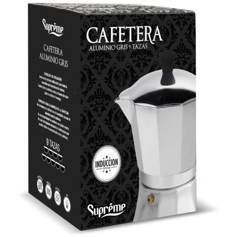 EDM Caffettiera In Alluminio Da 9 Tazze - Adatta All'Induzione