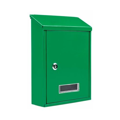 Cassetta postale interna/esterna in metallo con maniglia verde
