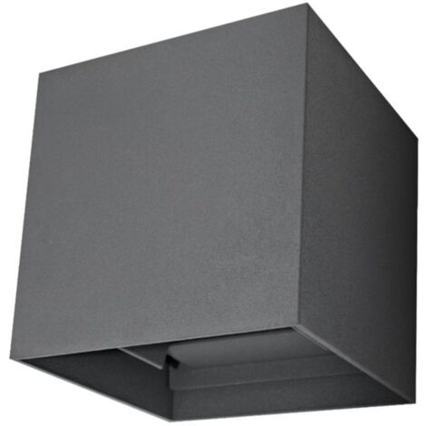 Applique LED Moderna HLFVLITE 6W Bianco Freddo 6000K – Luce Su E Giù In Alluminio Nero IP65 Impermeabile Per Esterno/Interno