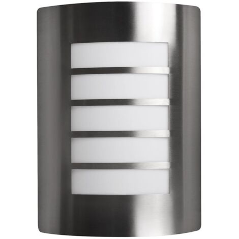 Licht-Erlebnisse Applique Da Esterno BRIGHTON – Torcia A Parete In Acciaio Inox Argento, IP44, Diametro 18,7 Cm, E27