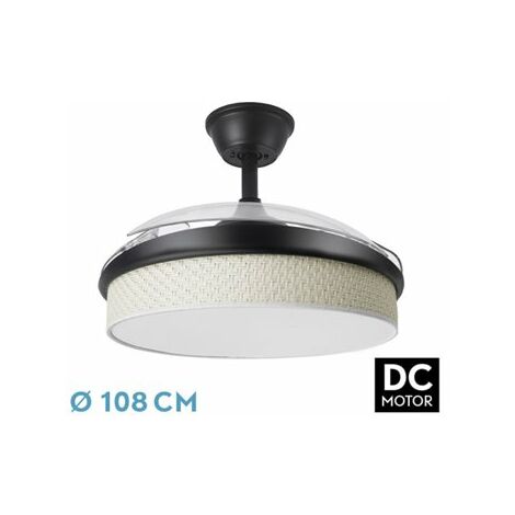 Ventilatore DC Moda 72W Nero/Bianco Reed 3 Pale