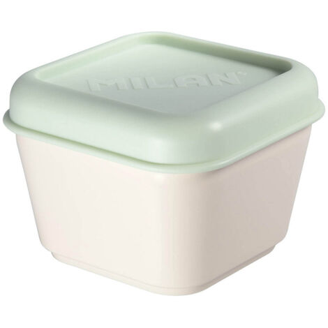 Contenitore per alimenti quadrato 0,33 L. Coperchio verde Milano (1/5)