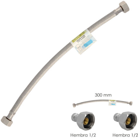 Tubo Flessibile Inox Femmina 1/2 - Femmina 1/2 - 300mm