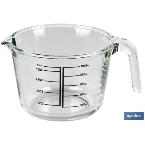 Caraffa graduata in vetro borosilicato da 1 L, modello Barite