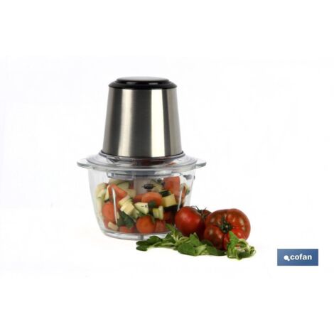 Tritatutto elettrico in acciaio inossidabile con tazza in vetro da 1,2 L 400 W, modello Olvera (1/5)