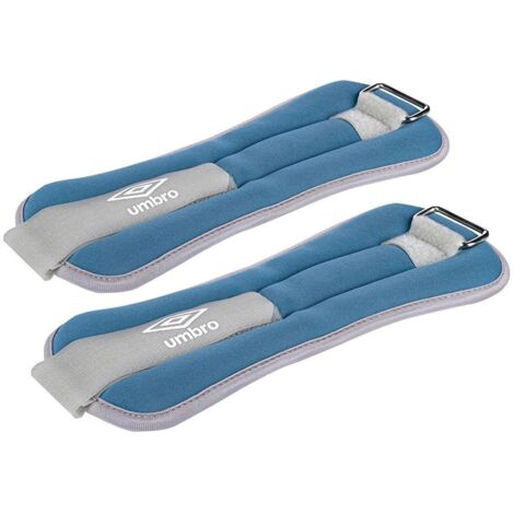 Umbro Pesi per gambe e braccia, 500 g, regolabili, con chiusura in velcro, vestibilità comoda, grigio e blu