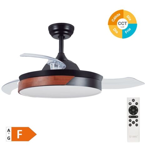 Ventilatore Da Soffitto Likasi Con Luce CCT Regolabile E Comando 107 3 Pale Retrattili Dc Nero 82035857