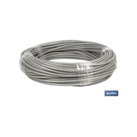 Cavo in Acciaio 10mm 8x10mm 6x19+1 Plastica (25m)