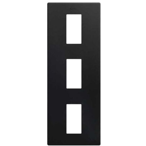 cornice | FLAIR | per prese elettriche, telaio per presa multipla, telaio per interruttori, telaio singolo, nero opaco