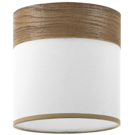 Paralume Cloe Bianco/Legno Scuro E14 (Ø14x14x14cm) (1/2)
