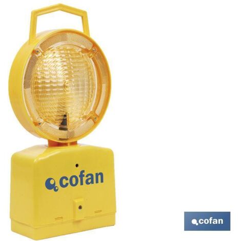 Lampada lampeggiante da cantiere con sensore di buio (2x4R25 non inclusa) 0,54W in PVC giallo