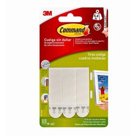 Confezione blister da 4 strisce per appendere quadri 5,4 kg 17201 command 3m (1/5)
