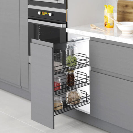 Emuca Carrello smontabile TitaneStar con chiusura ammortizzata, modulo 400mm, Acciaio, Grigio antracite
