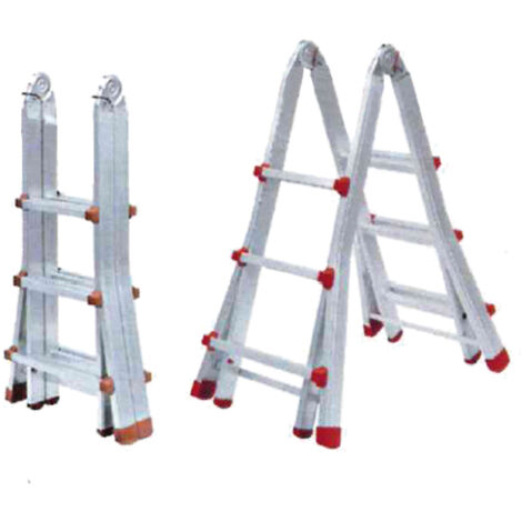 Scala Telescopica Alluminio 3.98M - Multifunzione 3 In 1, Portata 150 Kg, Pieghevole E Salvaspazio