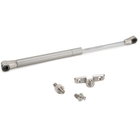 Emuca braccetto per porta elevabile Thin, diametro 12 mm, con agganci, 10 kg, Acciaio e Tecnoplastica, Verniciato nichel opaco