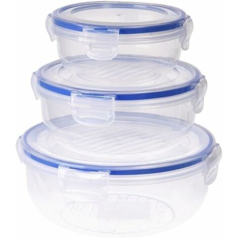 Pacco da 3 contenitori per pranzo ermetici in plastica, 1400 ml, 800 ml, 400 ml 024000670, Excellente Houseware (1/3)