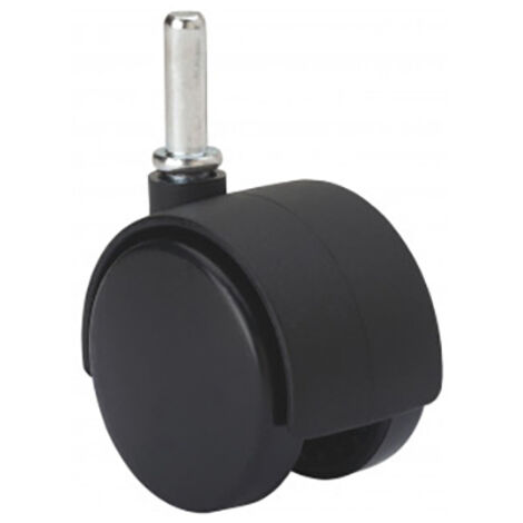 Doppia ruota in plastica nera 40mm punta 6x24mm 1-0441 alex (1/2)