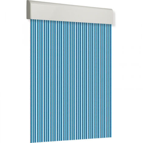 Tenda per porta 120x210cm liscia grezza n. 11 blu-bianco