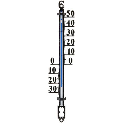TFA Dostmann Termometro analogico, 12.5000, in metallo, resistente alle intemperie, altezza 16,5cm, con materiale di montaggio, temperatura esterna, esterno, nero (1/4)