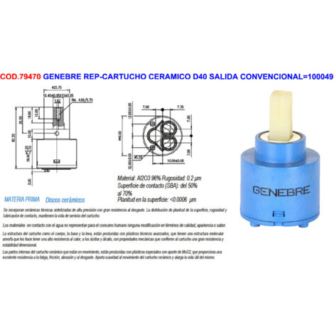 Valvola Per Rubinetto In Ceramica A Cartuccia, Cartuccia A Stelo In - Foto 2