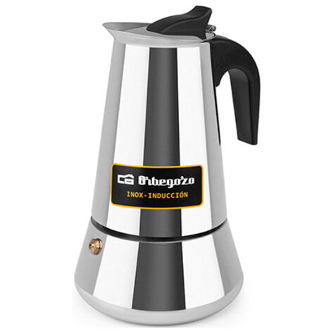 Orbegozo kfi 1260 caffettiera italianade acciaio inox - capacità 12 tazze - manico ergonomico - compatibile con cucine gas - elettrico - ceramica e induzione de (1/2)
