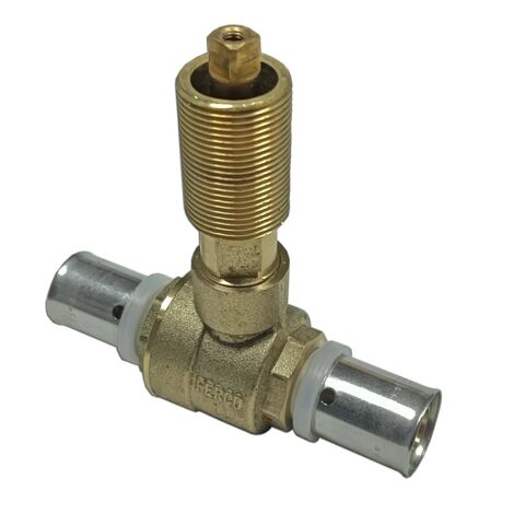 Valvola A Sfera In Ottone Per Refrigerante 1/4" SAE – Diritta – Adattatore Per R410a, R22, R134a – 800 Psi - 3