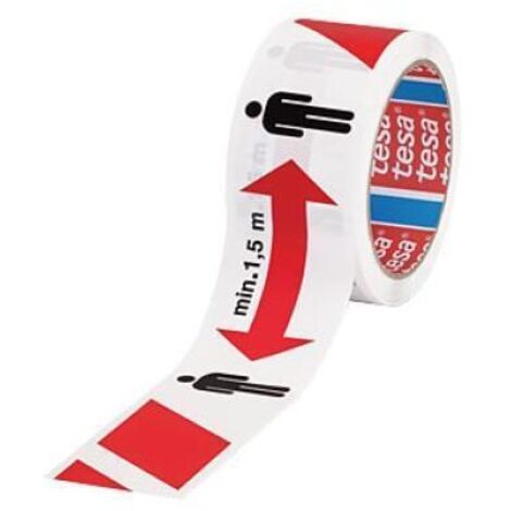 Rotolo di nastro di marcatura per distanziamento sociale Tesa 50 m x 50 mm