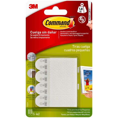 Confezione blister da 4 strisce per appendere quadri 1,8 kg 17202 command 3m