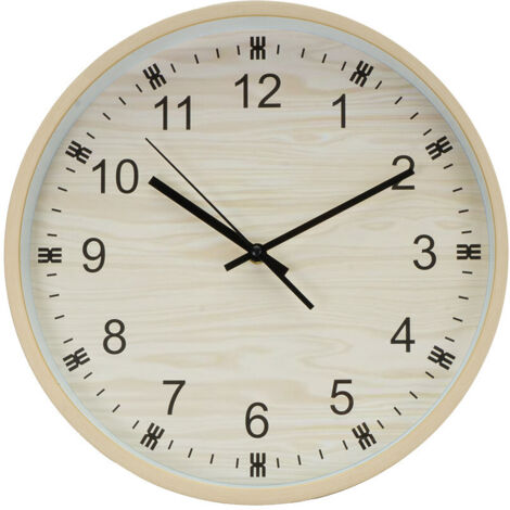 Orologio da parete "Kiwi" Ø35x5cm con lancette a movimento continuo color legno chiaro (batteria AA non inclusa)