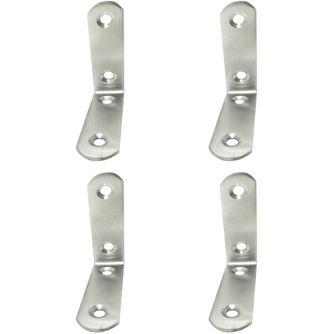 Angolari Di Rinforzo "AN02" 100x100x15mm In Acciaio Zincato (4 Unit&agrave;, Viti Incluse