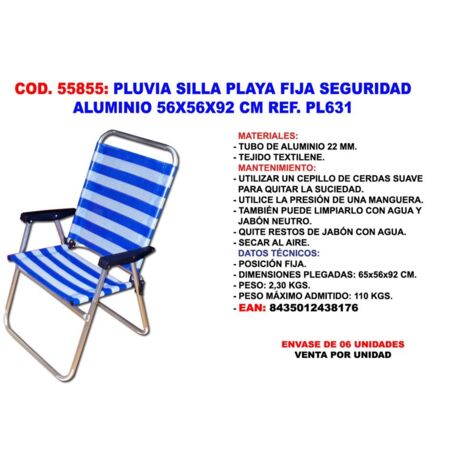 Sedia Da Spiaggia Pieghevole In Alluminio Grigio - 72x45 Cm