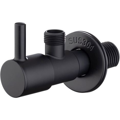 Valvola ad angolo 3/8 nera con chiusura in ceramica M22025B-3/8