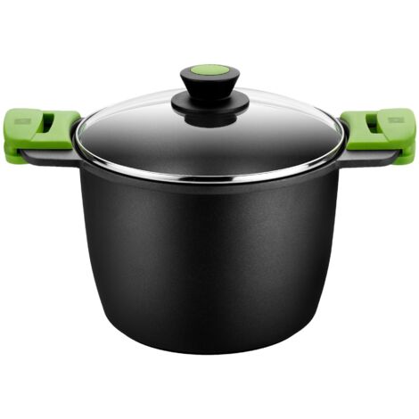 BRA Advanced - pentola alta con coperchio in vetro e silicone maniglie, 20 cm (1/3)