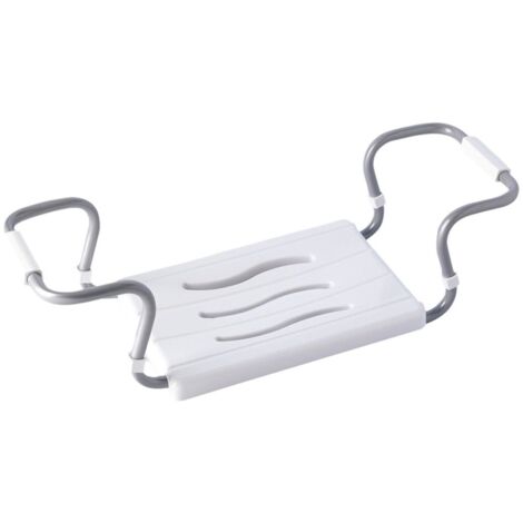 Sedile per vasca regolabile (minimo 55 cm, massimo 70 cm), bianco, dimensioni 55-70 x 26 x 18,7 cm (1/2)