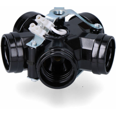 Portalampada multiplo, 5 portalampade E27, M10, da 4 a 250 V, nero (confezionato in termoretraibile) (1/2)