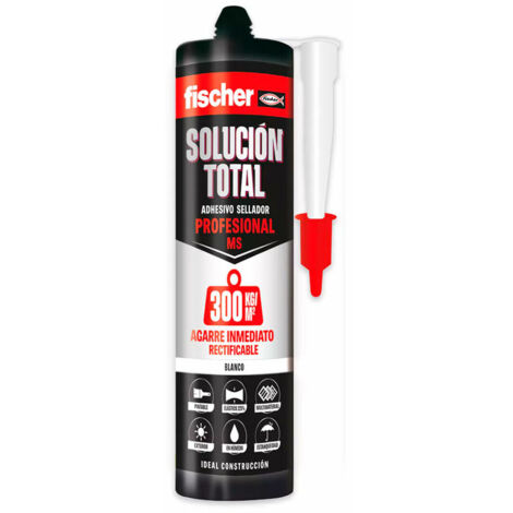 Fischer - Sigillante adesivo MS UltraUltra Hold 300kg -- Brown 290ml Silicone verniciabile marrone per giunti, finestre e vasche da bagno Resistente all'acqua e alle temperature estreme