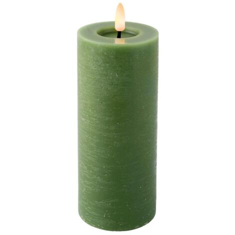 Candela di cera a LED verde, ø7 x 19 cm (1/3)