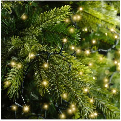 Ghirlanda LED compatta multifunzione 750 LED dorati morbidi con cavo verde per esterni 16 m (1/5)