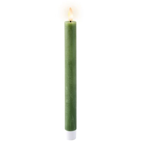 Candela LED Cera Verde ø2,20 x 24,50 cm, 2 pezzi (1/3)